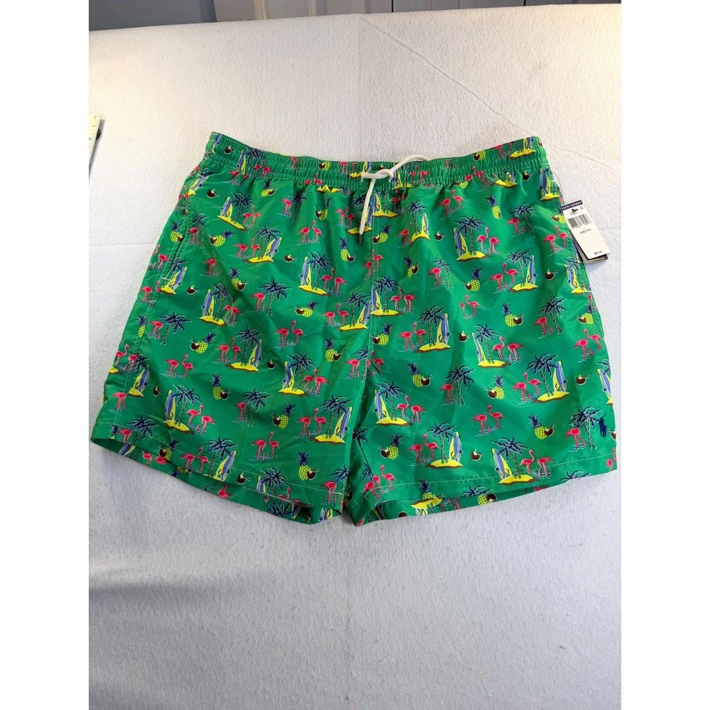 Polo Ralph Lauren Mens Green Tropical Flamingo Swim Trunks 1XB NWT 711777325001